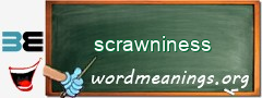 WordMeaning blackboard for scrawniness